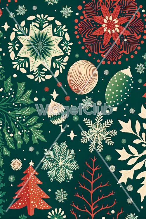 Colorful Christmas Patterns for Your Screen