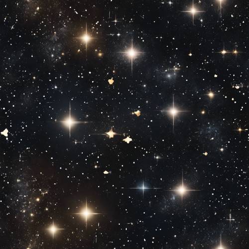 Colagem de astrofotografia com espaço negro e estrelas cintilantes.