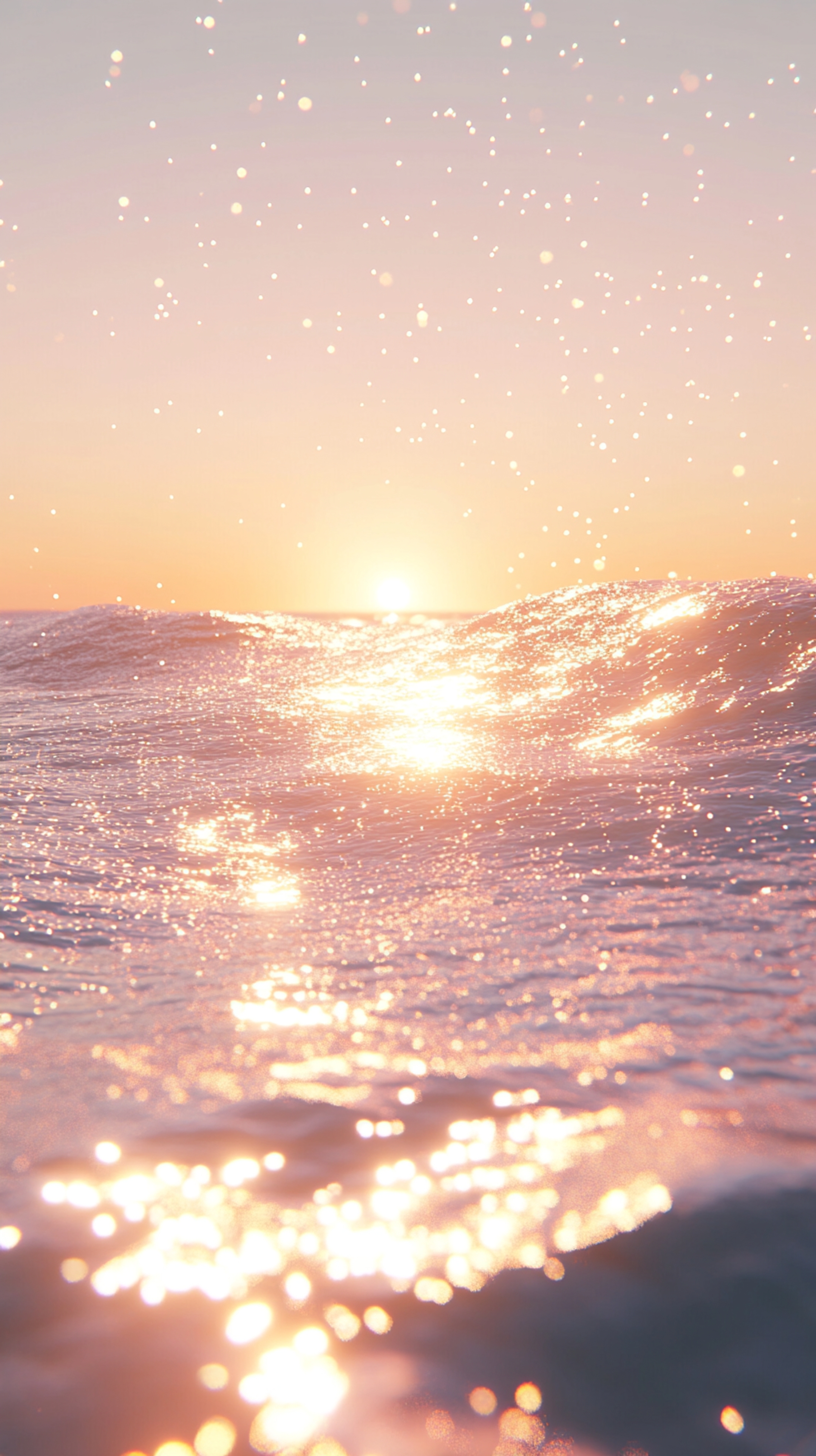 Sunset and Sparkling Ocean Waves Background Wallpaper[576dd64c9630426784c1]