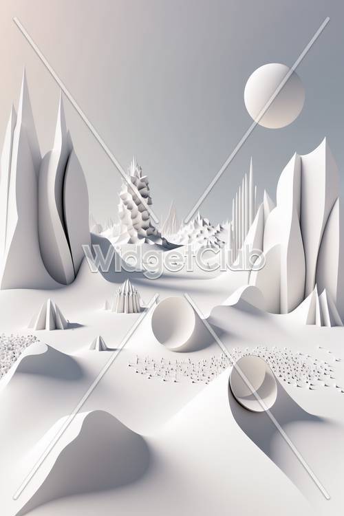 Winter Wonderland in Paper Art Style Tapet [b67b4941911e45aab988]
