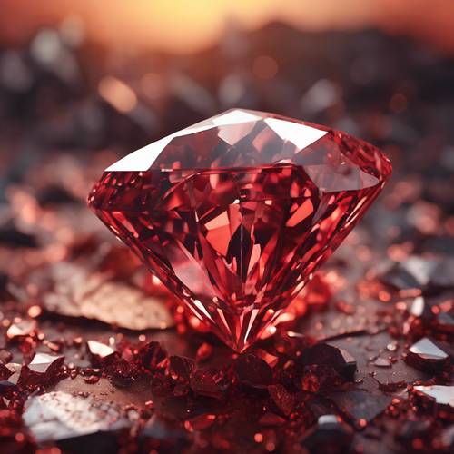 Un diamante rojo extraído de la corteza terrestre profunda.