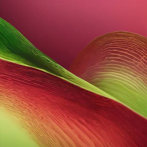 Desain menggambarkan aliran gradien dari merah delima ke hijau limau