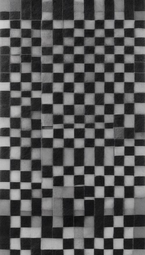 Please depict a black and gray checkerboard pattern, with the appearance of soft wool.