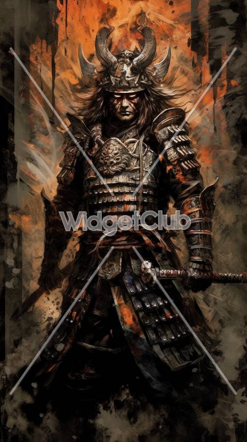 Misterioso guerrero samurai con armadura