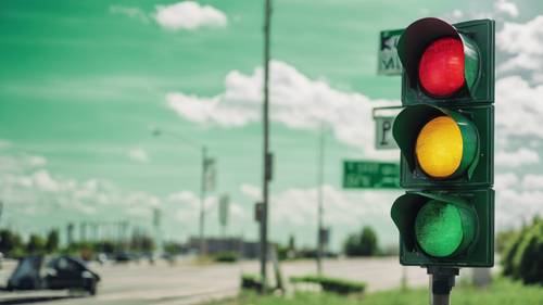 Green traffic signal with a quote about taking opportunities in life.