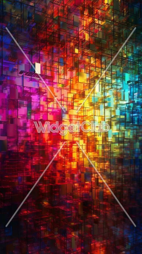 Colorful Glass Blocks Shine in Light Tapet [653661581a0344188ca8]