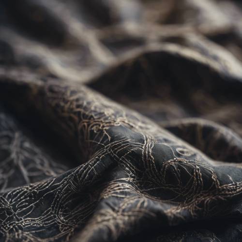 Dark linen with distinctive patterns of wear and creases laid flat.