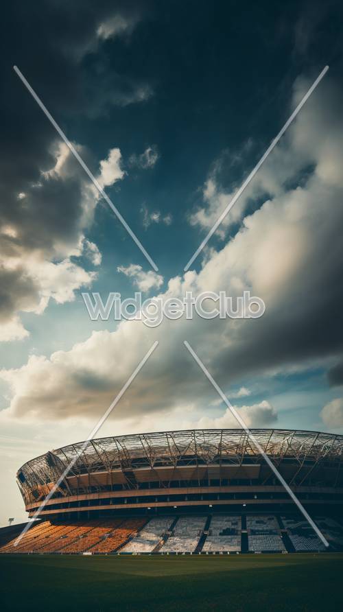 Stadium Under a Dramatic Sky