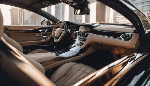A metallic modern interior of a luxury car Шпалери [515f40fd1f5549c09ee7]