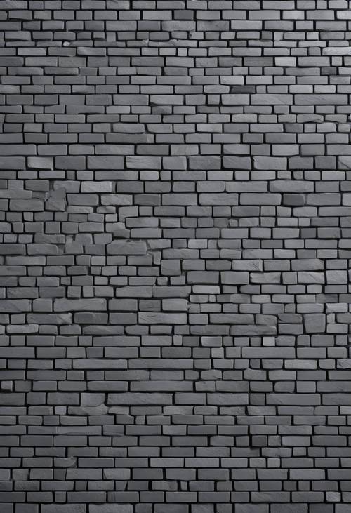 Vista superior de um padrão de tijolo cinza escuro recém-colocado.