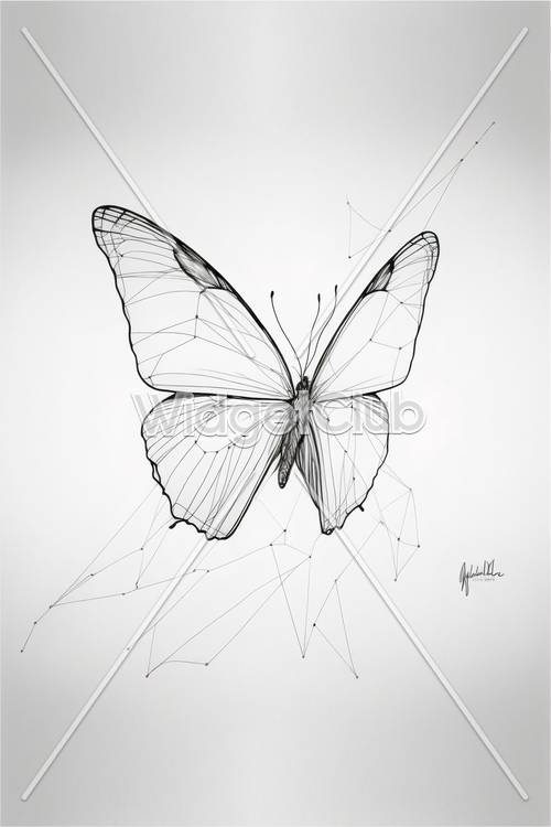 Wunderschöne geometrische Schmetterlingskunst