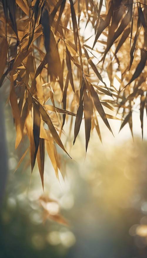 Cooling autum breeze rustling bamboo leaves in a serene Zen garden.