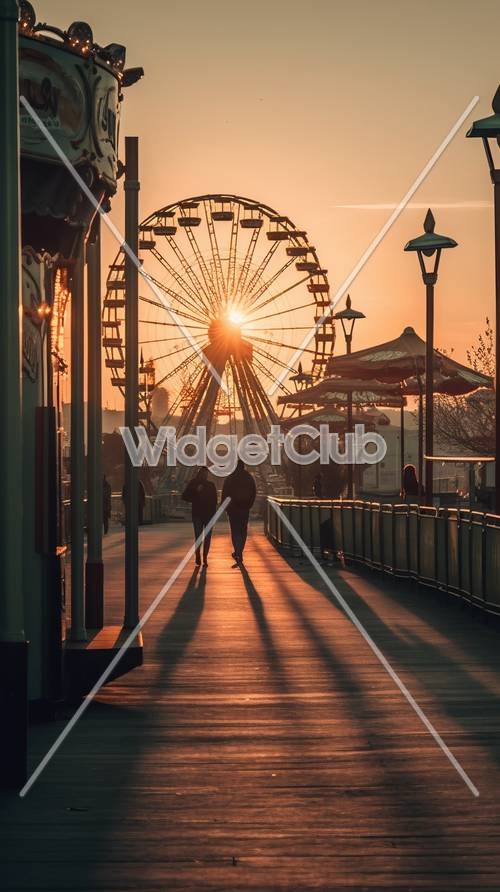 Sunset Ferris Wheel Stroll Wallpaper[3c2f8d998ff44905b3db]