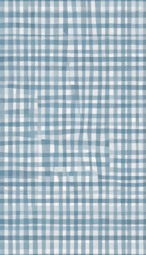a seamless pattern of a trendy gingham plaid design in light blue and white