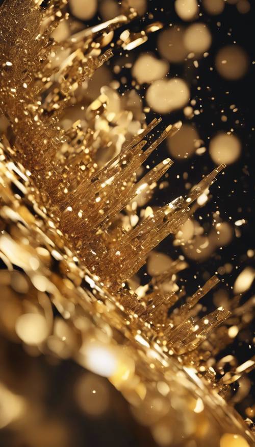 Cascade of sparkling gold in an abstract shape. Wallpaper [b30d0f6b65a94079b414]