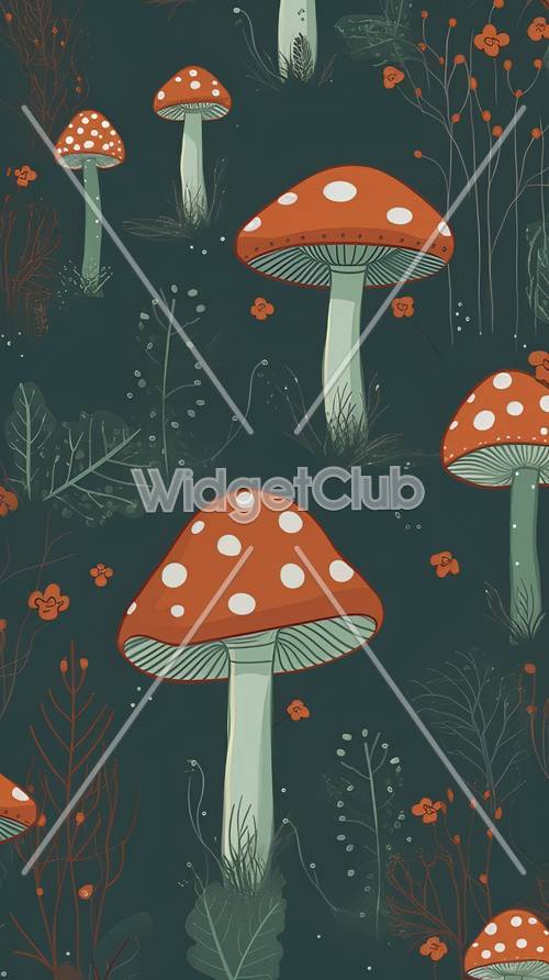 Design de cogumelo da floresta encantada