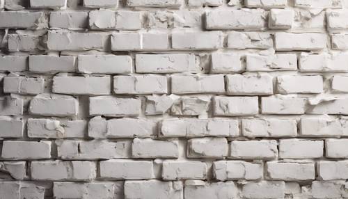 White brick wall with randomly placed missing bricks.