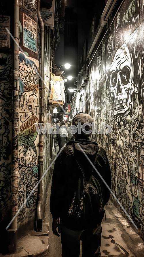 Cool Alley Full of Graffiti Art