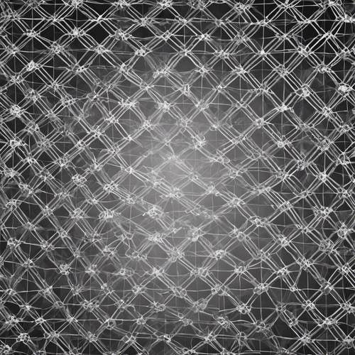 A black and white geometric pattern composed from futuristic grids