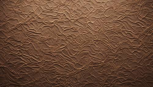 Eine ruhige Szene auf einer braun strukturierten Leinwand mit abstrakten Mustern.
