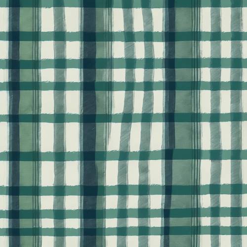 Soothing plaid pattern merging cool tones of mariner blue and tea green.