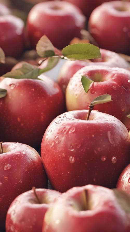 תפוח חמוד בסגנון קוואי עם לחיים ורודות&quot;.