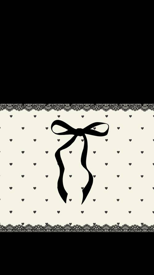 Black Bow and Hearts Design for Your Screen Шпалери [9c9699c735d74ce98352]