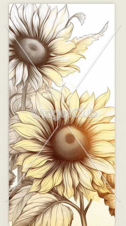 Bright and Beautiful Sunflowers for Your Screen Tapeta [7368885cfc234a7eba37]