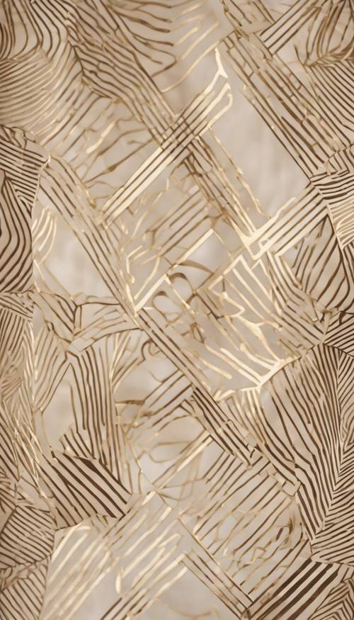 A cream colored geometric pattern on a luxurious silk material