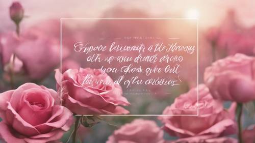 An inspirational quote in flowing script on a watercolor background, the colors fading from a deep rose at the top to a soft pink at the bottom.