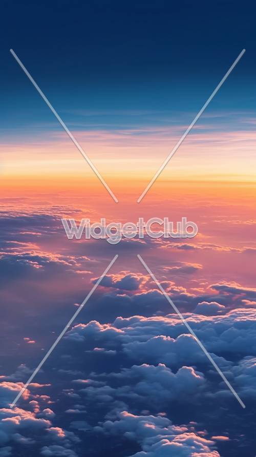 Sunset Sky Over Clouds - Colorful and Serene Background