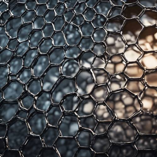 A dark honeycomb pattern made of clear glass, reflecting the surroundings. Wallpaper [cdae7a11c50b424ebe08]