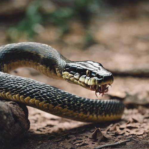 蛇が餌を飲み込むシーンを撮影した壁紙　Jaws dislocated Snake eating prey