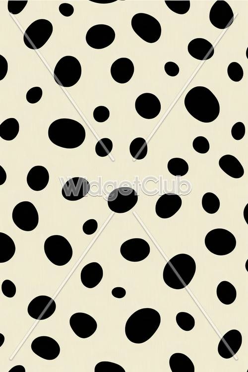 Fun Black Polka Dots on Cream Background壁紙[b51981681be340448e73]
