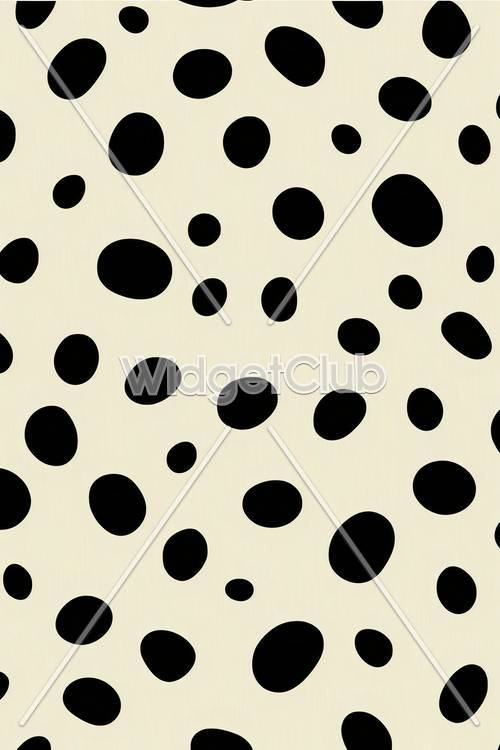 Fun Black Polka Dots on Cream Background