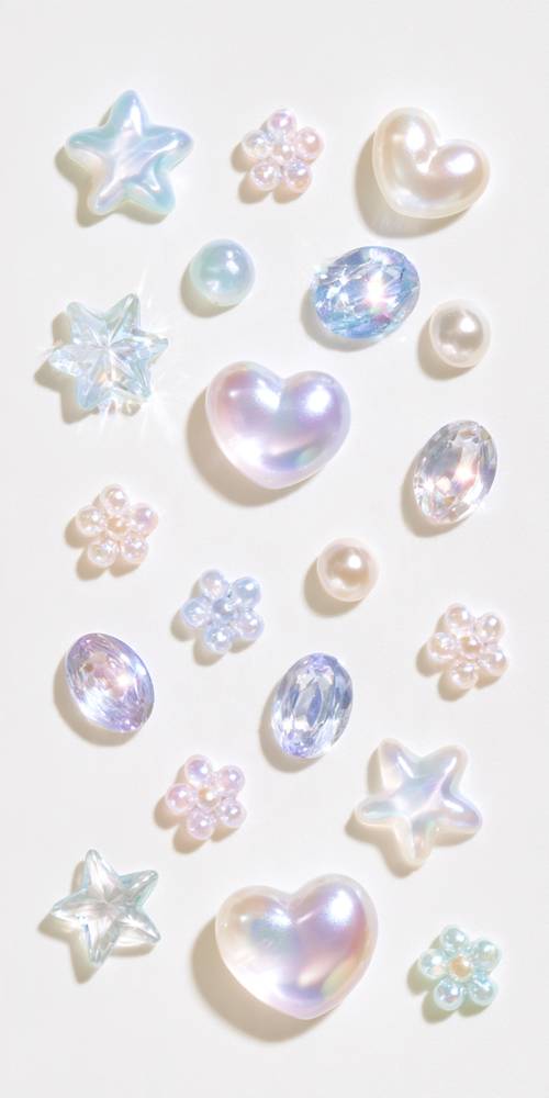 Collection de pierres précieuses et de perles brillantes