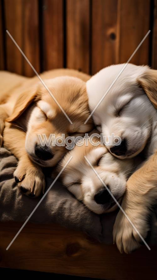 かわいい眠る子犬の壁紙