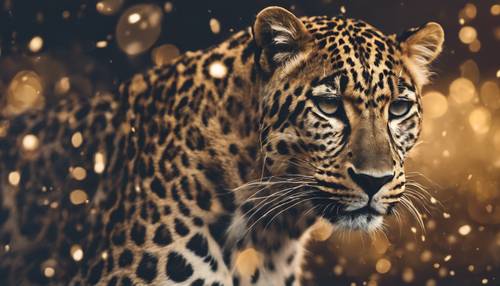 In the moonlight, a leopard's dark spots splotched across the canvas in an infinite pattern. Tapet [d2e7eb99c016486790e6]