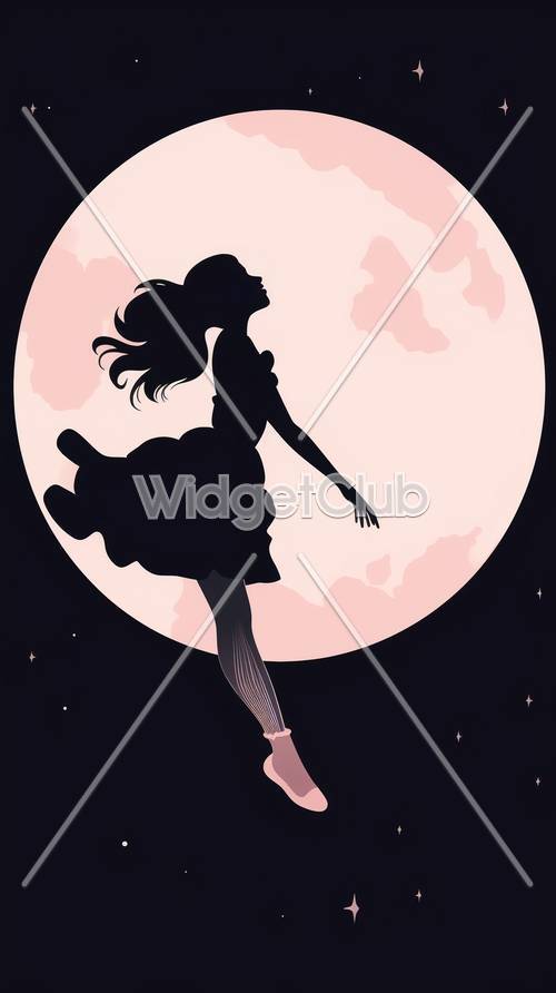 Chica bailando a la luz de la luna