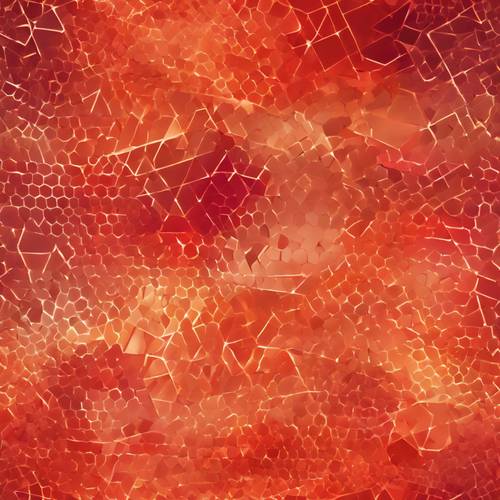 뜨거운 빨간색에서 생생한 주황색으로 전환되는 기하학적 모양이 특징인 그라데이션 패턴입니다.
