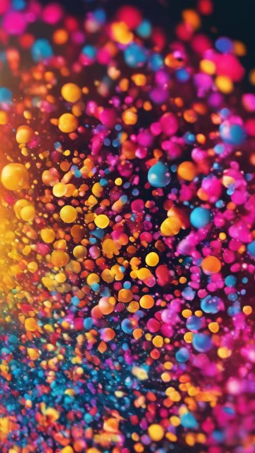 Una imagen abstracta que muestra una explosión de colores brillantes y vívidos.