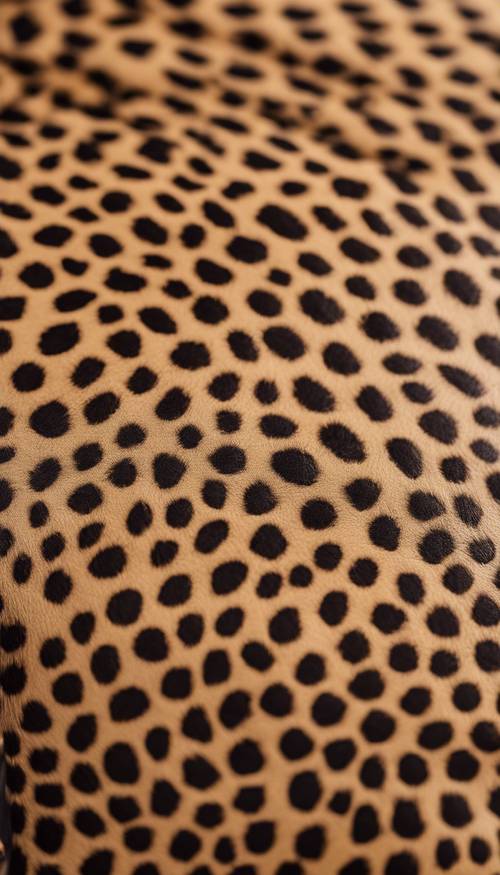 Macro shot of the unique cheetah print pattern on leather material.