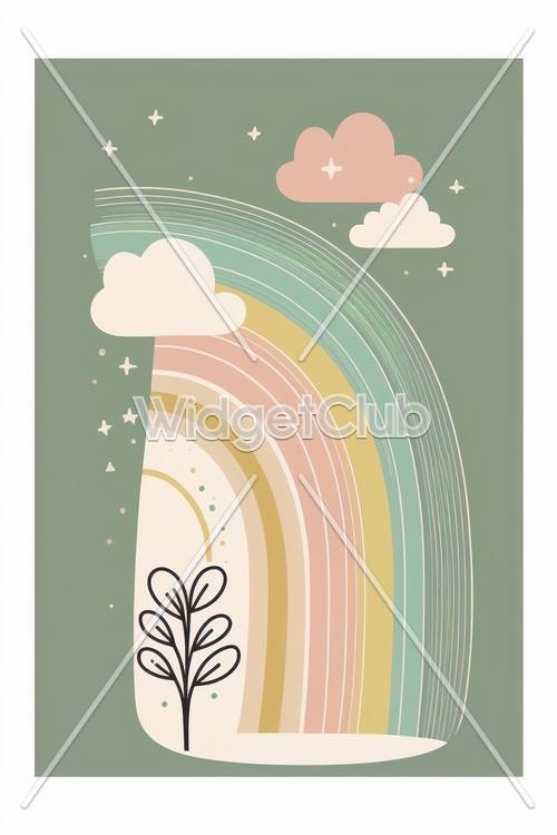 Rainbow Skies and Dreamy Clouds Wallpaper[e3243ae5e2cf40339f85]