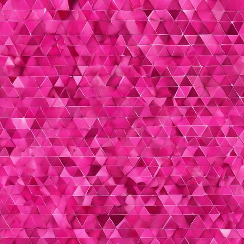 带有热粉色三角形的马赛克风格抽象图案。