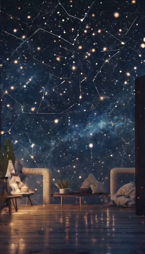 Çekici Başak takımyıldızıyla süslenmiş bir gece panoraması.