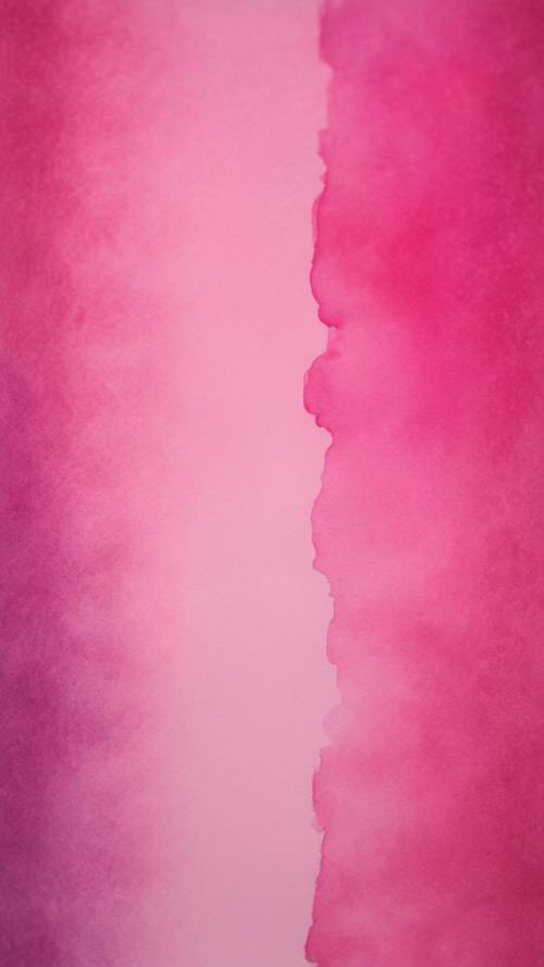 A paintbrush lightly stroked across watercolor paper, creating a beautiful ombre effect going from hot pink to baby pink.