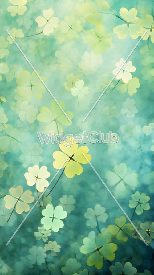 Lucky Clover Field in Soft Pastel Colors