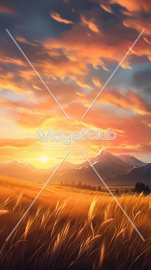 Stunning Sunset Over Mountains Wallpaper[a6170fabef8348879e9f]