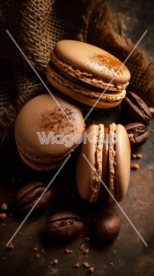Chocolate and Coffee Macaron Delight Hintergrund[73e5a56156e84c588403]