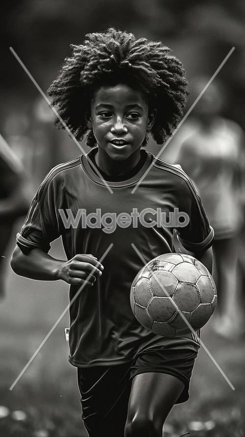 Young Soccer Player in Action Background
